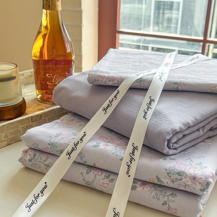 91家纺网 家纺一手货源 找家纺 一比一家纺 2025新款全棉母婴级抗菌有氧全棉双层纱亲肤全棉小清新印花三件套四件套 里德油画