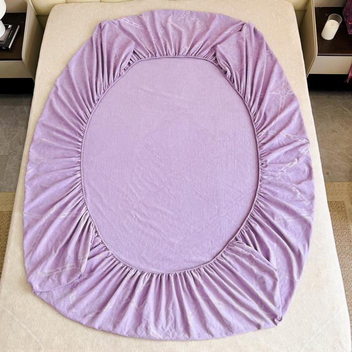 91家纺网 家纺一手货源 找家纺 太阳树家纺 2025新款A类雪尼尔提花绒床笠 炫彩-紫