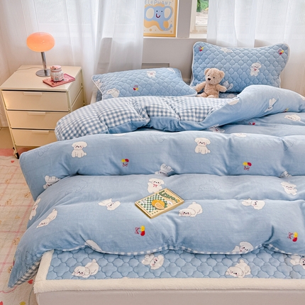 91家纺网 家纺一手货源 找家纺 （总）慕尚家纺 2025牛奶绒床盖床褥被套三件套四件套