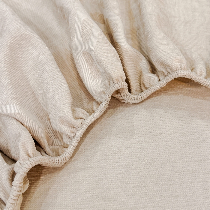 91家纺网 家纺一手货源 找家纺 太阳树家纺 2025新款A类雪尼尔提花绒床笠 印象北欧-咖