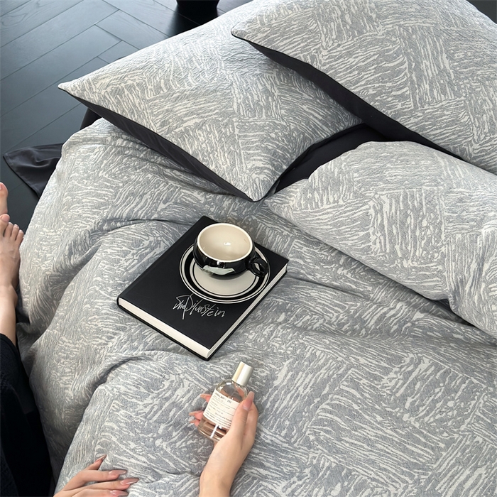 91家纺网 家纺一手货源 找家纺 （总）梦享生活家居 2024新款色织三层提花墨尔本系列四件套