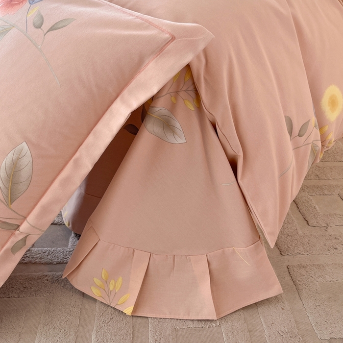 91家纺网 家纺一手货源 找家纺 铭成 2024新款全棉生态喷气加厚磨毛单品被套法风小香-粉