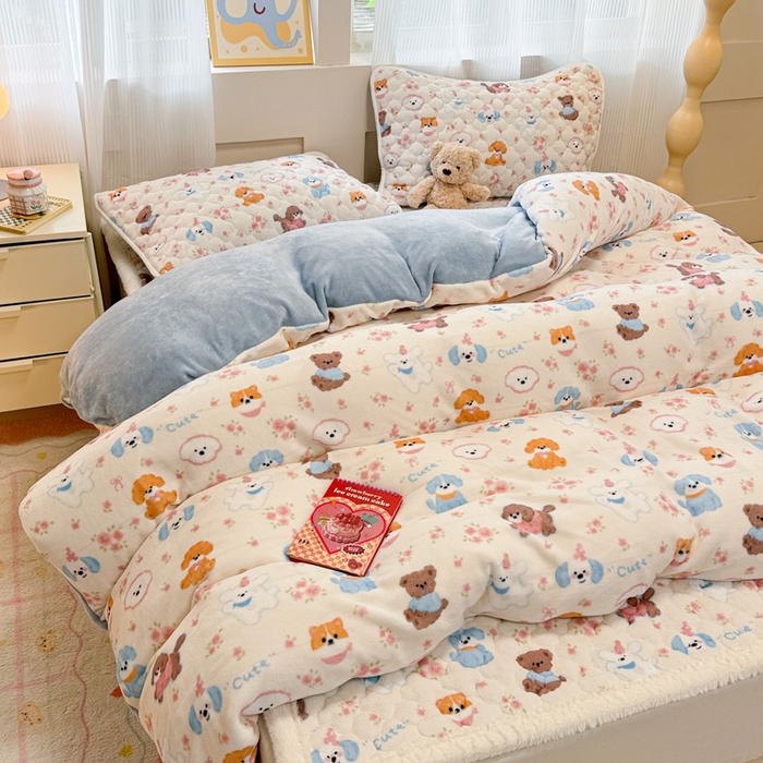 91家纺网 家纺一手货源 找家纺 慕尚家纺 2025牛奶绒床盖床褥被套三件套四件套 床垫-图图狗