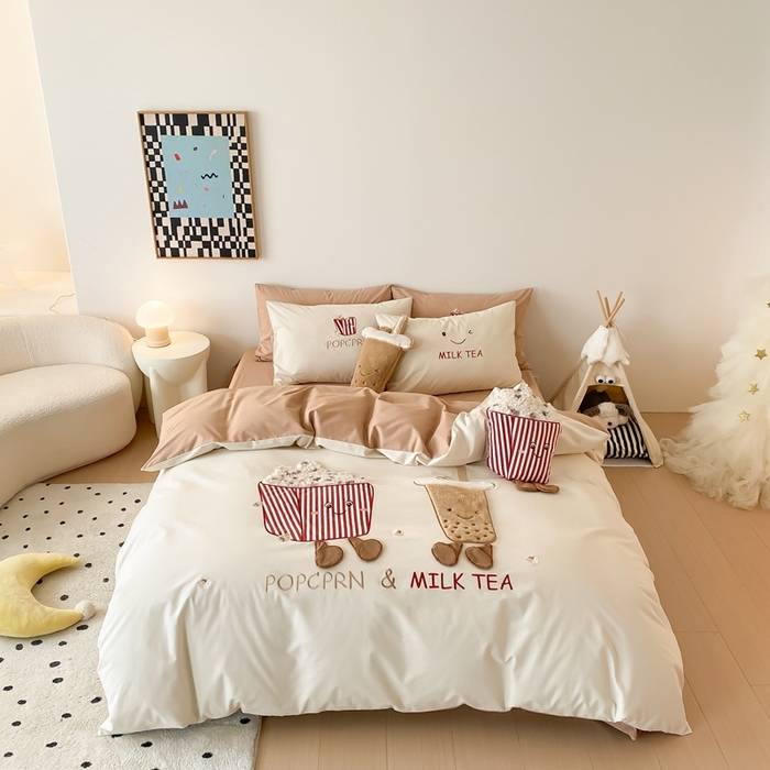 91家纺网 家纺一手货源 找家纺 朗莎家纺 2024新款卡通系列磨毛五件套 一夜暴富