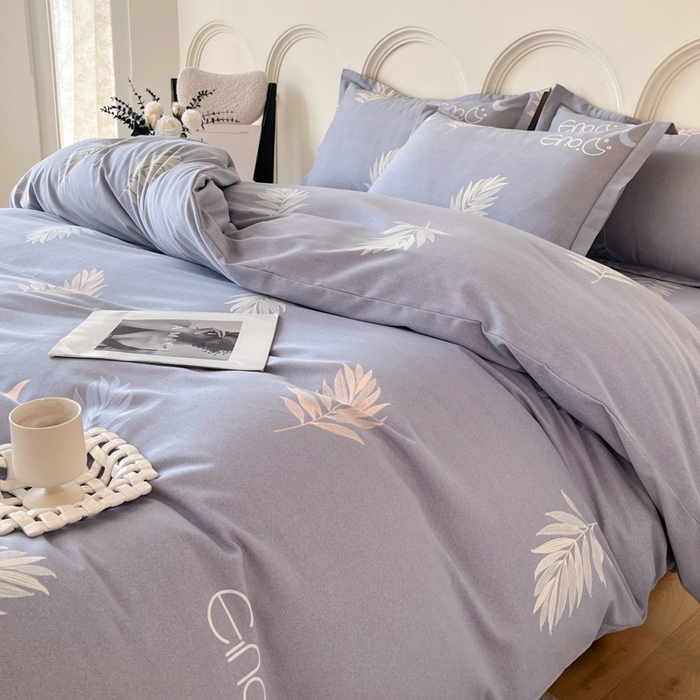 91家纺网 家纺一手货源 找家纺 铭成 2024新款全棉生态喷气加厚磨毛单品被套锦瑟月华-灰