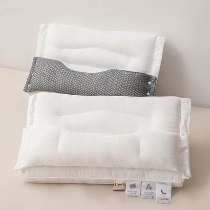 （总）贵夫人 2024新款双层护颈牵引枕-灰白