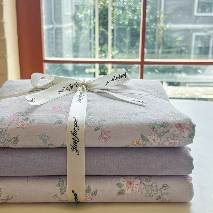 91家纺网 家纺一手货源 找家纺 一比一家纺 2025新款全棉母婴级抗菌有氧全棉双层纱亲肤全棉小清新印花三件套四件套 里德油画