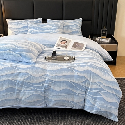 91家纺网 家纺一手货源 找家纺 （总）玉海棠家纺 2024新款5D立体雕花绒四件套