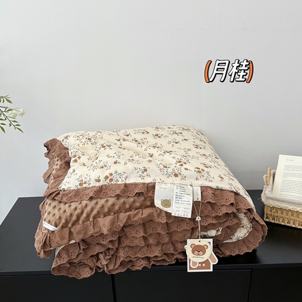 91家纺网 家纺一手货源 找家纺 （总）佰织鑫家居 2024新款全棉法式花边懒人豆豆被