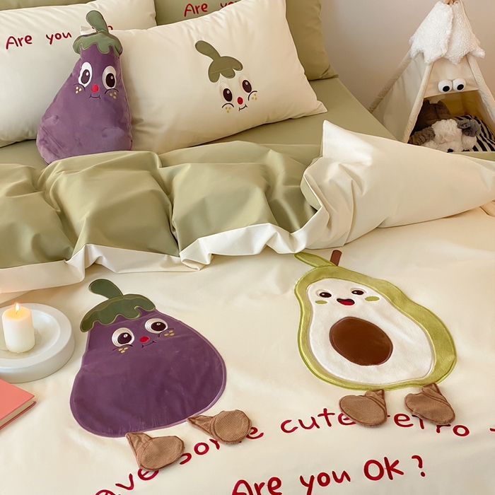 91家纺网 家纺一手货源 找家纺 朗莎家纺 2024新款卡通系列磨毛五件套 茄程似锦