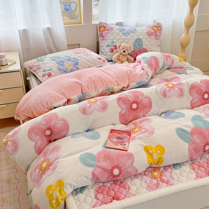 91家纺网 家纺一手货源 找家纺 （总）慕尚家纺 2025牛奶绒床盖床褥被套三件套四件套