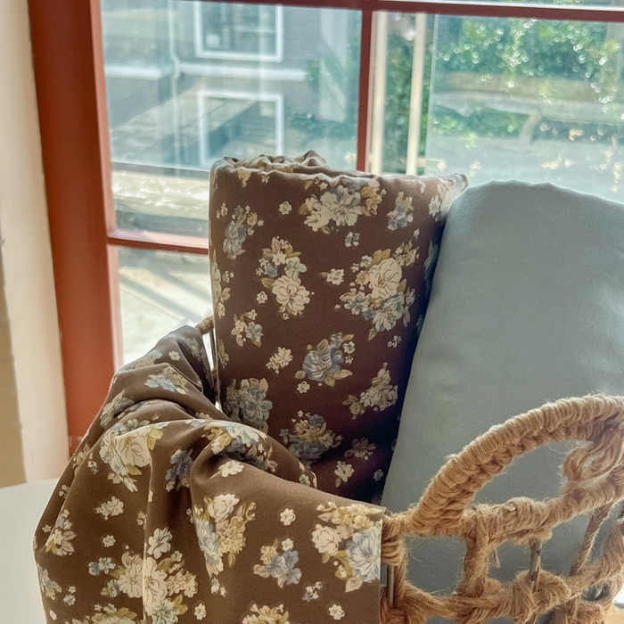 91家纺网 家纺一手货源 找家纺 一比一家纺 2026新款全棉母婴级抗菌有氧全棉双层纱亲肤全棉小清新印花三件套四件套 海盐拿铁