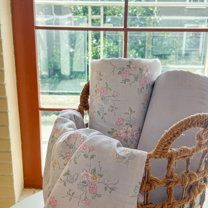 91家纺网 家纺一手货源 找家纺 一比一家纺 2025新款全棉母婴级抗菌有氧全棉双层纱亲肤全棉小清新印花三件套四件套 里德油画