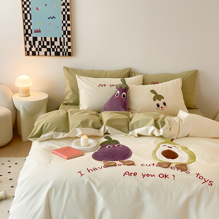 91家纺网 家纺一手货源 找家纺 朗莎家纺 2024新款卡通系列磨毛五件套 茄程似锦