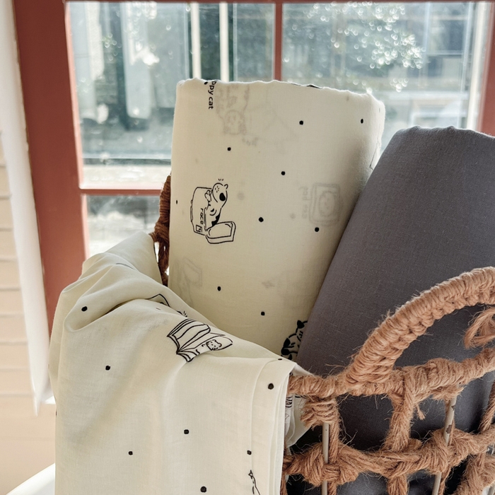 91家纺网 家纺一手货源 找家纺 一比一家纺 2025新款全棉母婴级抗菌有氧全棉双层纱亲肤全棉小清新印花三件套四件套 幻想猫