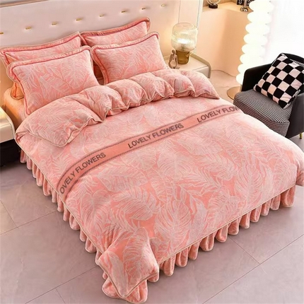 91家纺网 家纺一手货源 找家纺 （总）沐妍家纺 2025新款7斤加厚保暖金貂绒牛奶绒印花四件套