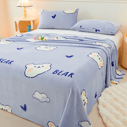 91家纺网 家纺一手货源 找家纺 （总）眠势力 2025新款牛奶绒床单印花款秋冬加绒保暖