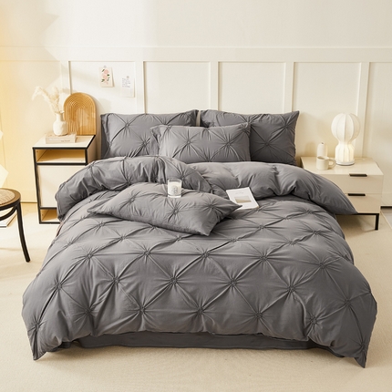 91家纺网 家纺一手货源 找家纺 （总）九沐良品 新款全棉工艺立体扭花网红韩版公主风女生四件套