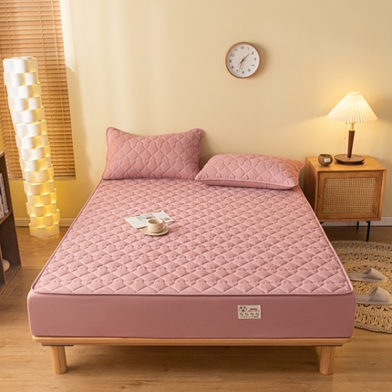 91家纺网 家纺一手货源 找家纺 笠客家纺 2024新款床笠A类原棉床罩夹棉抗菌床床罩床垫保护套- 需要买家秀联系我 豆沙爱心款