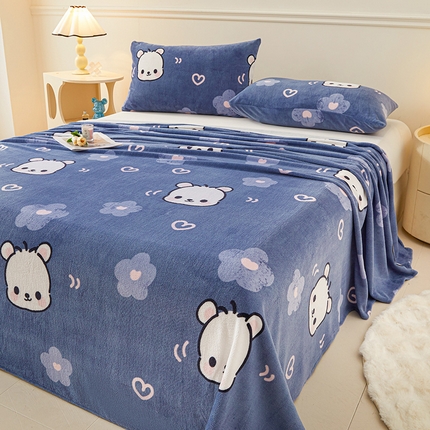 91家纺网 家纺一手货源 找家纺 （总）眠势力 2025新款牛奶绒床单印花款秋冬加绒保暖