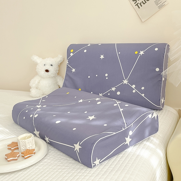 91家纺网 家纺一手货源 找家纺 良佐生活 2024新款A类铂金棉乳胶枕枕套 极星之恋-蓝