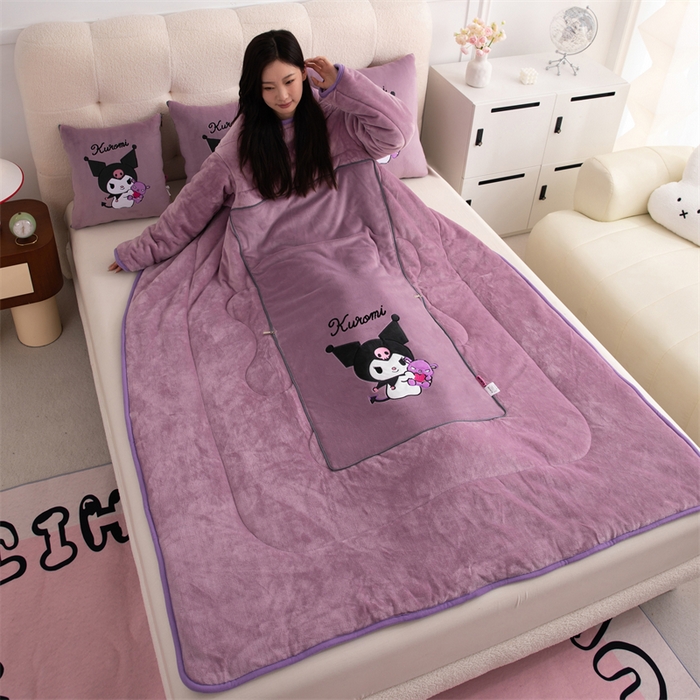 91家纺网 家纺一手货源 找家纺 照世家纺 2024新款卡通三丽鸥懒人抱枕被 库洛米