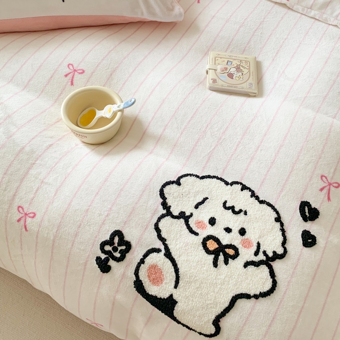 91家纺网 家纺一手货源 找家纺 （总）澳萝拉 2024新款牛奶绒毛巾绣四件套