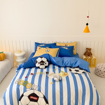 91家纺网 家纺一手货源 找家纺 （总）2024新款100支澳棉纯棉四件套-活力足球