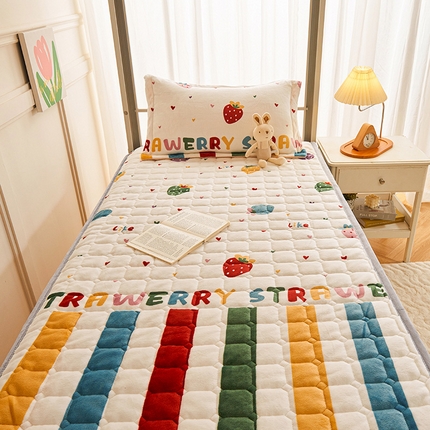 91家纺网 家纺一手货源 找家纺 （总）斯尔顿 2025冬季新款牛奶绒学生上下铺床垫床护垫大学生开学季床褥子 牛奶绒床褥