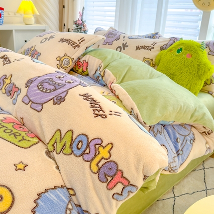 ME/ERA HOME寐时代 2024新款雪花绒印花四件套 小怪兽