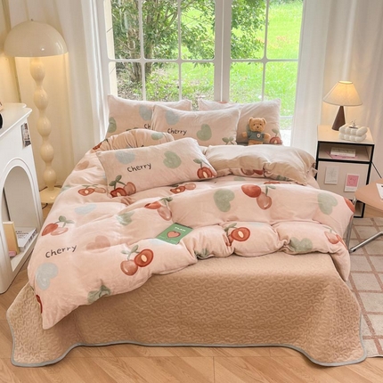 91家纺网 家纺一手货源 找家纺 （总）新印象 2024新款韩式双面牛奶绒床盖四件套