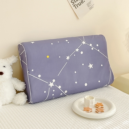 91家纺网 家纺一手货源 找家纺 良佐生活 2024新款A类铂金棉乳胶枕枕套 极星之恋-蓝