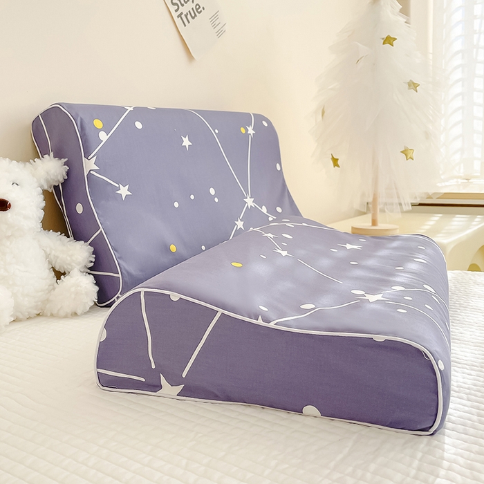 91家纺网 家纺一手货源 找家纺 良佐生活 2024新款A类铂金棉乳胶枕枕套 极星之恋-蓝