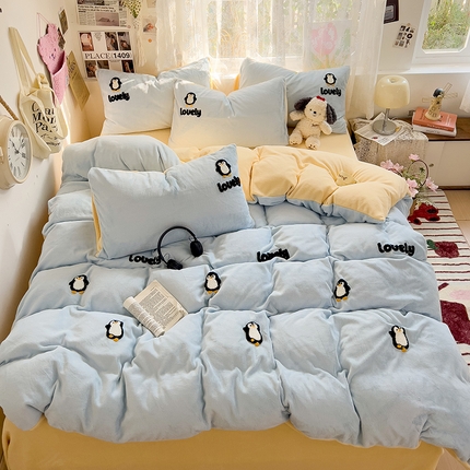 91家纺网 家纺一手货源 找家纺 （总）眠帛家居 2024高克重牛奶绒卡通毛巾绣系列