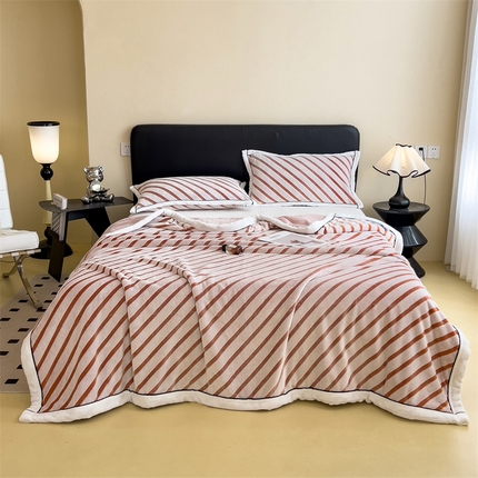 91家纺网 家纺一手货源 找家纺 乐家欣 2024新款A类牛奶绒5A抗菌毛毯 豆沙