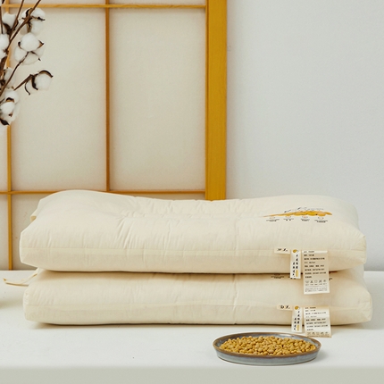 91家纺网 家纺一手货源 找家纺 （总）昕科 2025新款A类全棉大豆纤维黄豆枕-高中低款-纯棉大豆枕芯枕头48x74cm