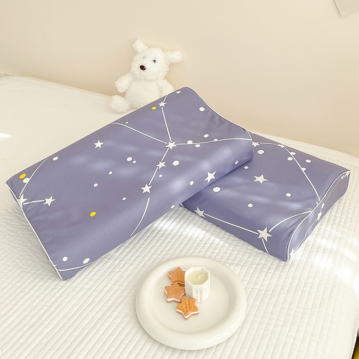 91家纺网 家纺一手货源 找家纺 良佐生活 2024新款A类铂金棉乳胶枕枕套 极星之恋-蓝