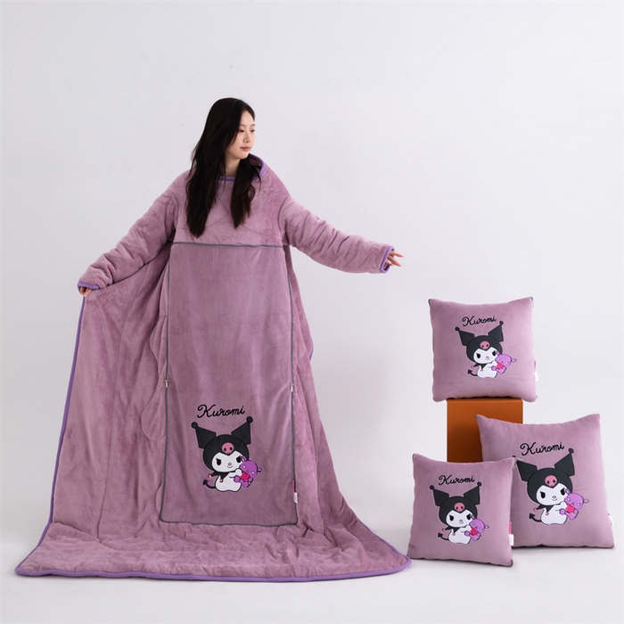 91家纺网 家纺一手货源 找家纺 照世家纺 2024新款卡通三丽鸥懒人抱枕被 库洛米