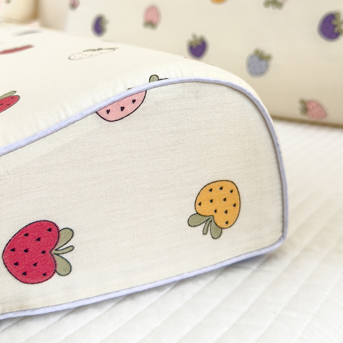 91家纺网 家纺一手货源 找家纺 良佐生活 2024新款A类铂金棉乳胶枕枕套 恋夏草莓