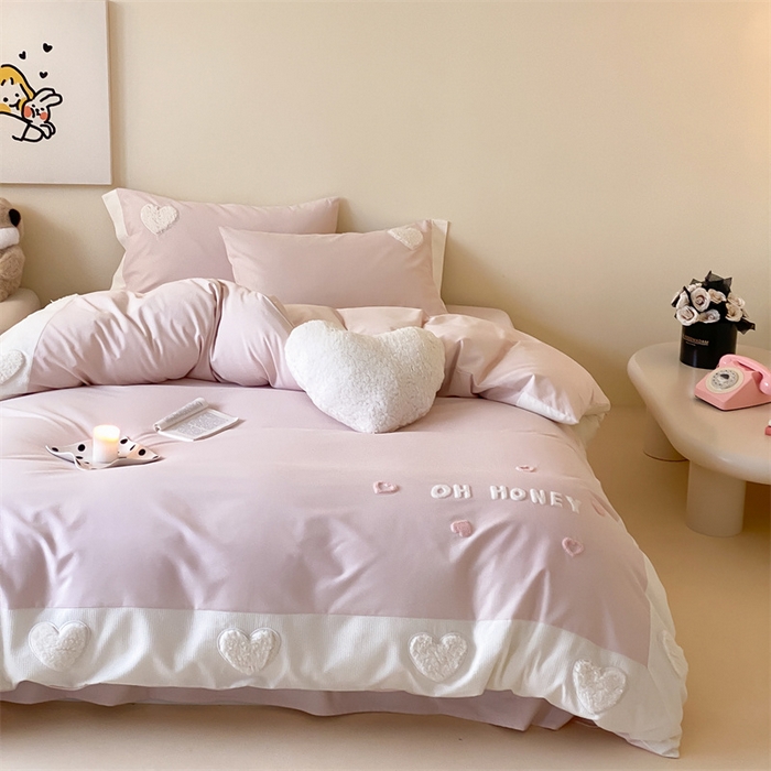 91家纺网 家纺一手货源 找家纺 （总）星野 2024新款陶瓷磨毛四件套-心晴