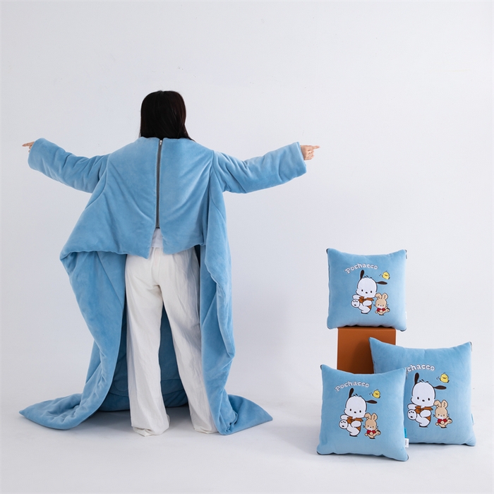 91家纺网 家纺一手货源 找家纺 照世家纺 2024新款卡通三丽鸥懒人抱枕被 帕恰狗