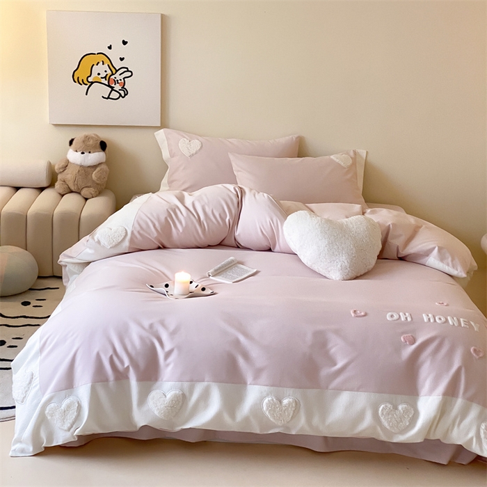 91家纺网 家纺一手货源 找家纺 （总）星野 2024新款陶瓷磨毛四件套-心晴