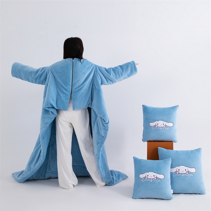 91家纺网 家纺一手货源 找家纺 照世家纺 2024新款卡通三丽鸥懒人抱枕被 玉桂狗