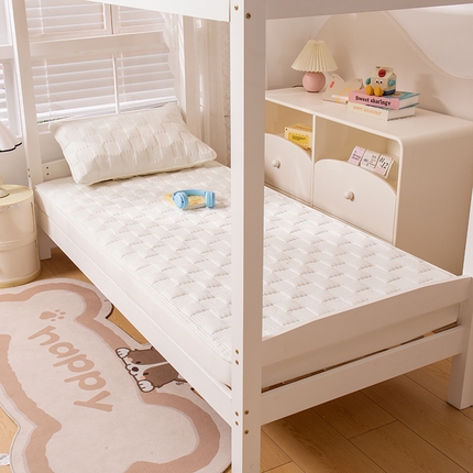 91家纺网 家纺一手货源 找家纺 暖季家纺 2025新款夹棉防水床笠学生款 莱律-米白