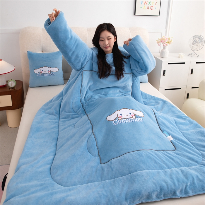 91家纺网 家纺一手货源 找家纺 照世家纺 2024新款卡通三丽鸥懒人抱枕被 玉桂狗