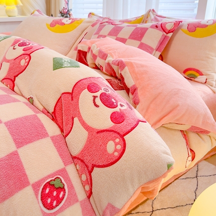 ME/ERA HOME寐时代 2024新款雪花绒印花四件套 欢乐小熊