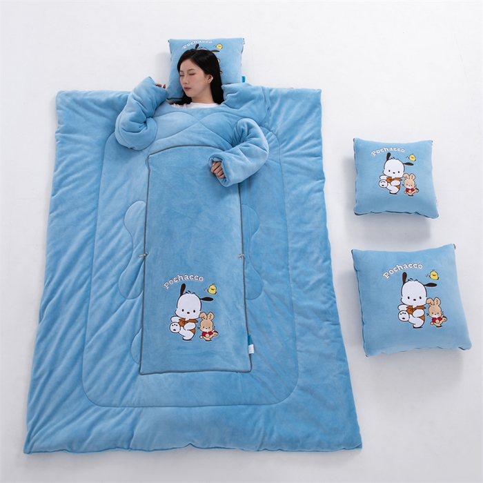 91家纺网 家纺一手货源 找家纺 照世家纺 2024新款卡通三丽鸥懒人抱枕被 帕恰狗