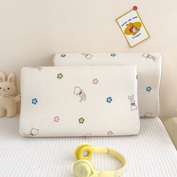 91家纺网 家纺一手货源 找家纺 良佐生活 2024新款A类铂金棉乳胶枕枕套 花花兔