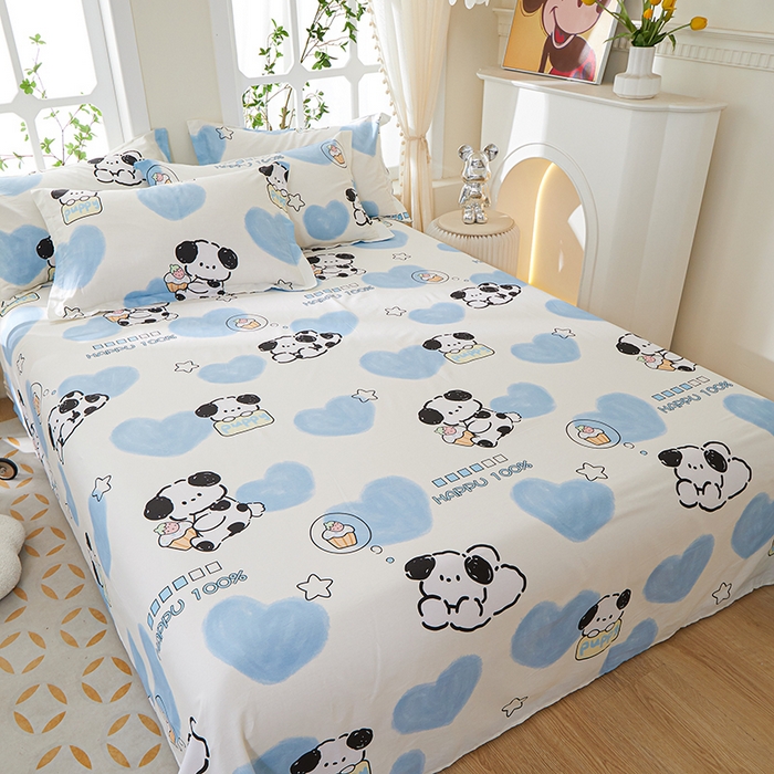 91家纺网 家纺一手货源 找家纺 钰伶 2025新款全棉简约12868纯棉单床单班尼狗A版