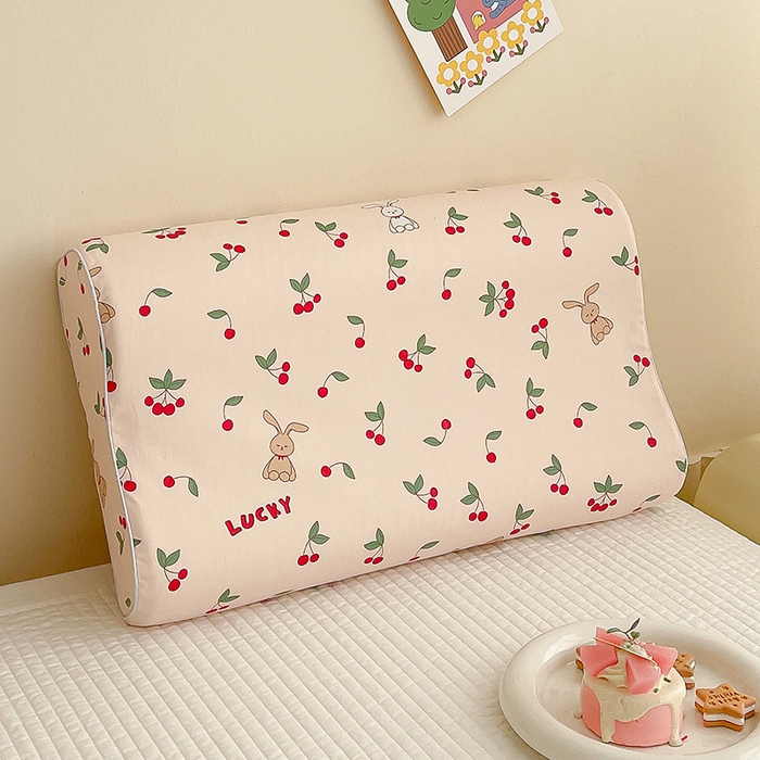 91家纺网 家纺一手货源 找家纺 良佐生活 2024新款A类铂金棉乳胶枕枕套 夏洛繁花-粉